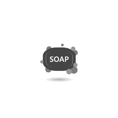 Bar of soap with foam icon with shadow
