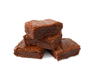 Pile of homemade chocolate brownies