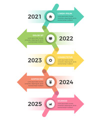 Modern business infographic template for timeline with 5 events, vector eps10 illustration