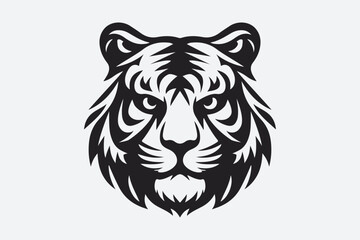 Tiger Face Logo Icon Vector Illustration Silhouette