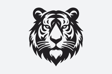 Tiger Face Logo Icon Vector Illustration Silhouette