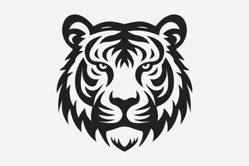 Tiger Face Logo Icon Vector Illustration Silhouette
