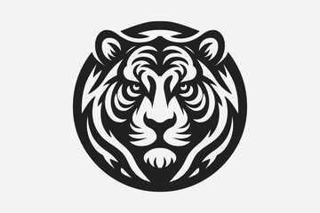 Tiger Face Logo Icon Vector Illustration Silhouette