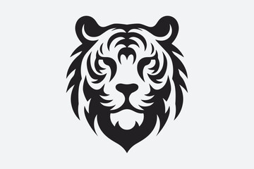 Tiger Face Logo Icon Vector Illustration Silhouette
