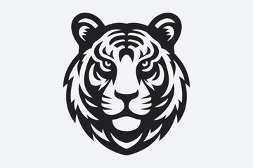 Tiger Face Logo Icon Vector Illustration Silhouette