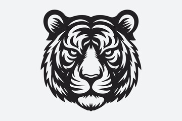 Tiger Face Logo Icon Vector Illustration Silhouette