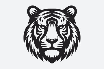 Tiger Face Logo Icon Vector Illustration Silhouette
