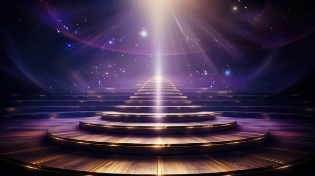 Carpet hollywood Stage Steps Spot Light Golden Royal Awards Graphics Background Elegant Shine Modern Luxury Premium. Abstract Design for invitation, greeting, banners, brochures, ads