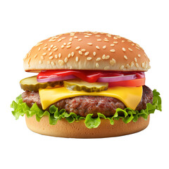 Hamburger isolated on a white background.
Delicious Burger Isolated on white background.