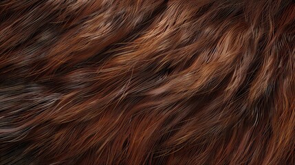 Fototapeta premium Horse fur texture, smooth brown with detailed strands, Photorealistic, High-resolution