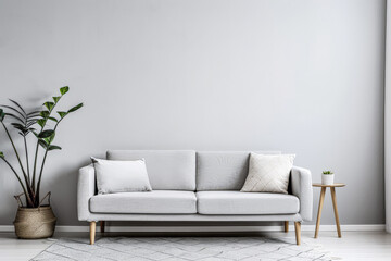 Minimalist room interiors in neutral colors with minimal furniture. Residential interior design composition for Real Estate.