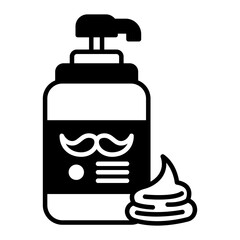 shaving cream icon. black fill icon