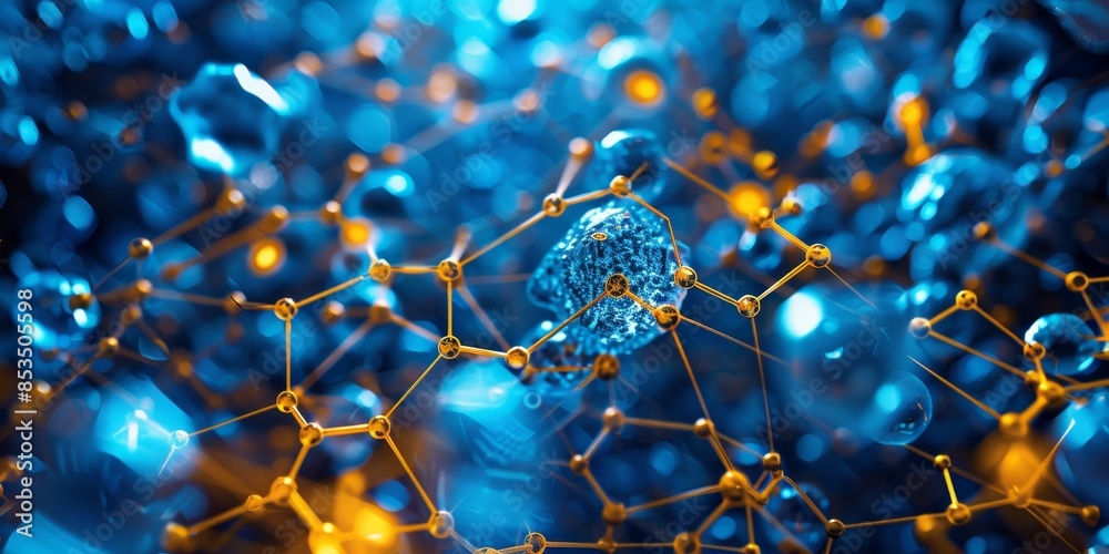 Fototapete Abstract molecular structure background, representing the abstract and intricate nature of molecular compositions