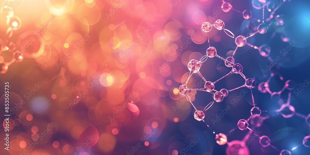 Aufkleber abstract molecular structure background, illustrating the interconnectedness of atoms and molecules