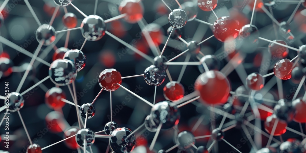 Aufkleber Dynamic molecular structure graphic, symbolizing the complex interactions and bonds in molecular systems