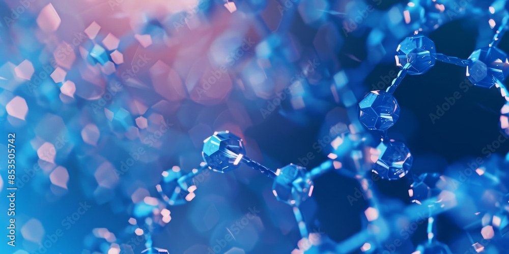 Leinwandbilder abstract molecular structure background, illustrating the interconnectedness of atoms and molecules