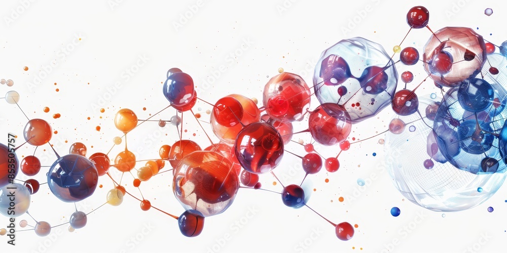 Leinwandbilder dynamic molecular structure graphic, symbolizing the complex interactions and bonds in molecular sys