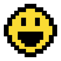 Obraz premium pixel style art smile face emoticon, 8bit style emoticon