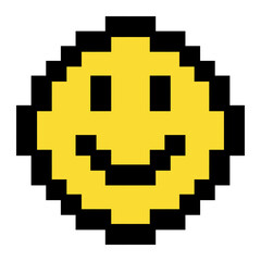 Fototapeta premium pixel style art smile face emoticon, 8bit style emoticon