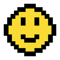 Obraz premium pixel style art smile face emoticon, 8bit style emoticon