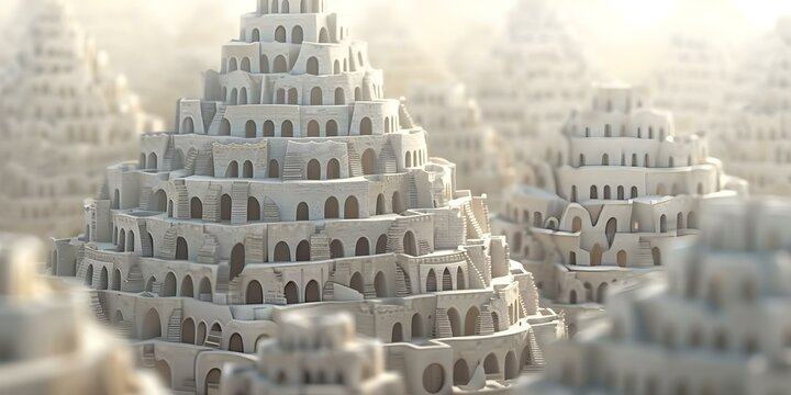 The Tower of Babel Story in the Bible Diverse Languages. Concept Biblical Story, Tower of Babel, Diverse Languages, Cultural Significance, Human History