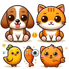 A group of cartoon animals eyecat design drawing graphicching optimized eyecat design drawing graphicching accessible.