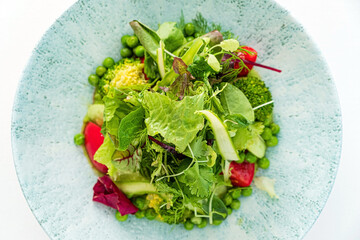 organic vegan salad on plate