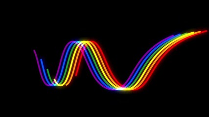 Glowing pride graphic lines flowing