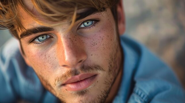 A highly detailed headshot of a confident young adult, showcasing their unique lifestyle and personality, with every detail of their face in sharp clarity