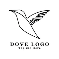 Fototapeta premium Pigeon Logo Monoline. Minimalist Pigeon Logo. Symbol, logo illustration. Vector graphics