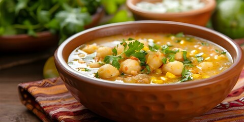 Traditional Bolivian Dish Locro, the Famous Bolivian Lacusa Soup. Concept Bolivian Cuisine, Bolivian Soups, Traditional Dishes, Bolivian Gastronomy, Locro Soup