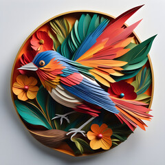 Obraz premium Vibrant Origami Avian Artistry