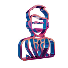 3D Neon Retro Icon - Groom Symbol