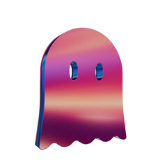 3D Neon Retro Icon - Magic Halloween