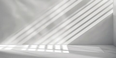Sunlight Streaks Across a Minimalist White Room