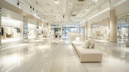 Fashion stylish luxury clothes display in a shop