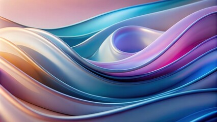 Fototapeta premium A smooth gradient background with wavy lines in pastel colors.