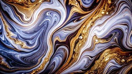 A swirling marble pattern in shades of blue and gold