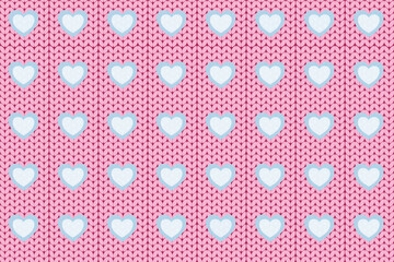 Heart pink knitting seamless pattern wallpaper