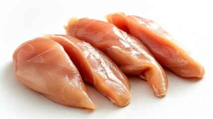 Fresh Raw Chicken Breast Fillets on White Background - High-Quality Protein Source for Healthy Cooking and Meal Preparation