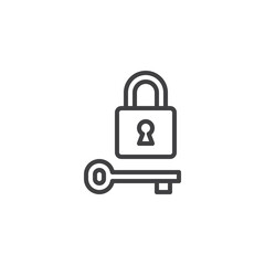 Lock and Key line icon
