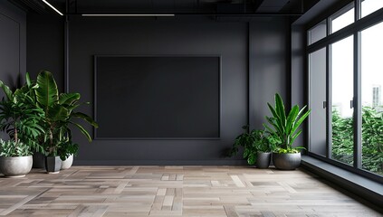 Fototapeta premium Office Wall Art Mock up, blank wall