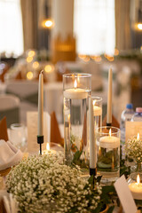Table setting with candlelight