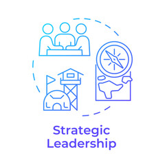 Strategic leadership blue gradient concept icon. Longterm planning, military command. Round shape line illustration. Abstract idea. Graphic design. Easy to use in infographic, presentation