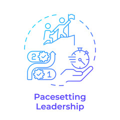 Pacesetting leadership blue gradient concept icon. Workflow organization, efficiency management. Round shape line illustration. Abstract idea. Graphic design. Easy to use in infographic, presentation