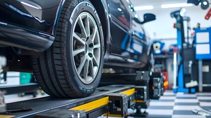 Fototapeta premium Laser Alignment Tool for Automotive Repair and Maintenance Services