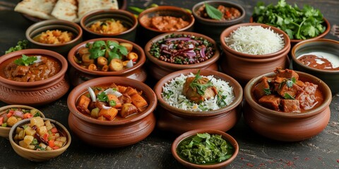 A Table Spread with Authentic Indian Cuisine