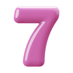 Pink 3D Number 7