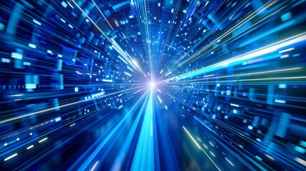 a close up of a blue and white light trail with a black background