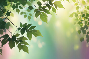 Obraz premium Abstract image of leafy foliage on a pastel-colored background